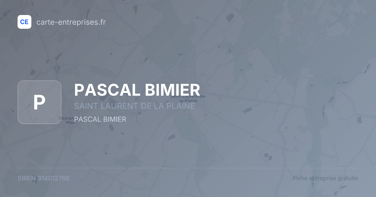 PASCAL BIMIER — 314012766 — fiche entreprise