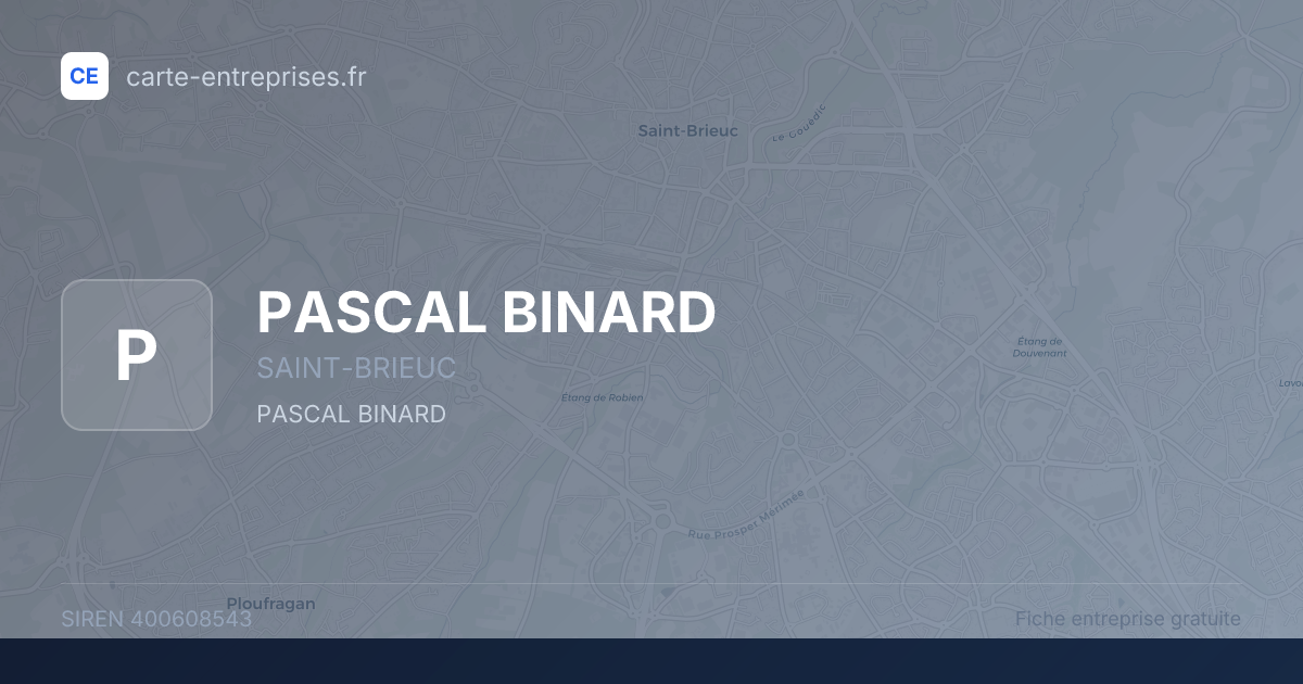 PASCAL BINARD — 400608543 — fiche entreprise