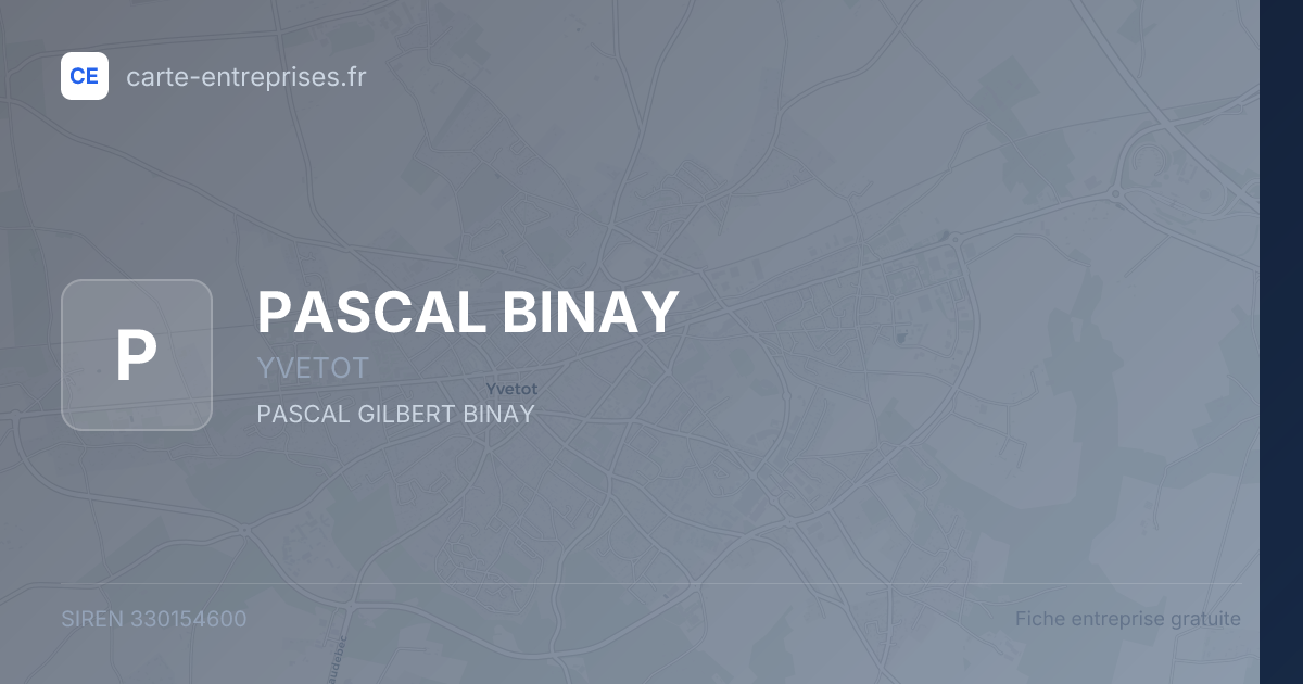 PASCAL BINAY — 330154600 — fiche entreprise