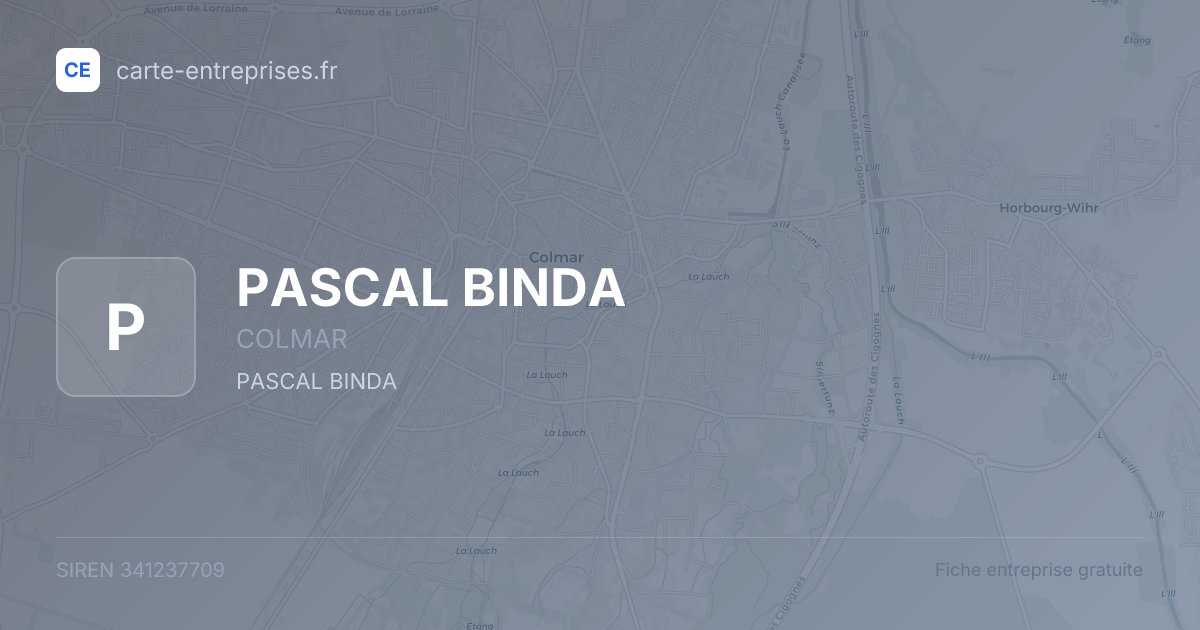 PASCAL BINDA — 341237709 — fiche entreprise