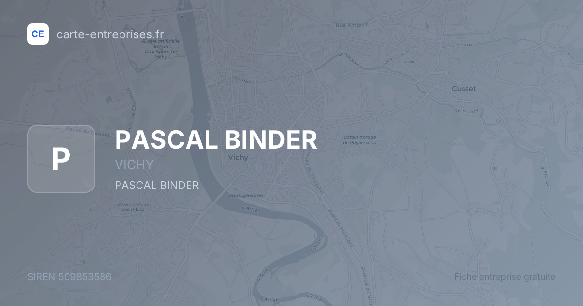 PASCAL BINDER — 509853586 — fiche entreprise