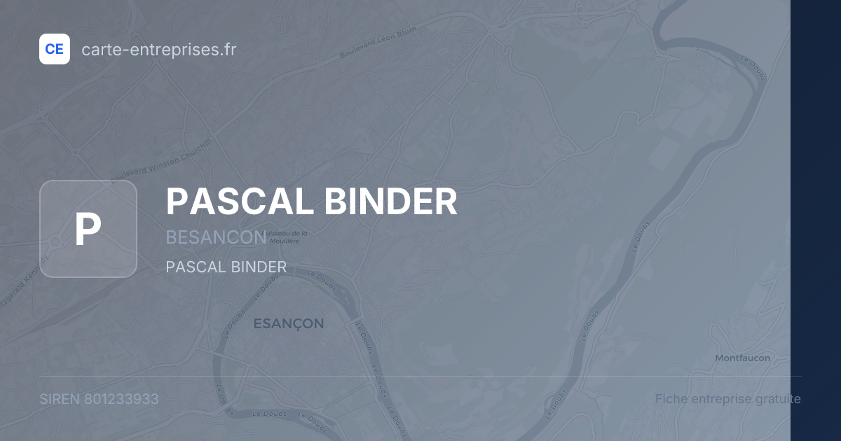 PASCAL BINDER — 801233933 — fiche entreprise