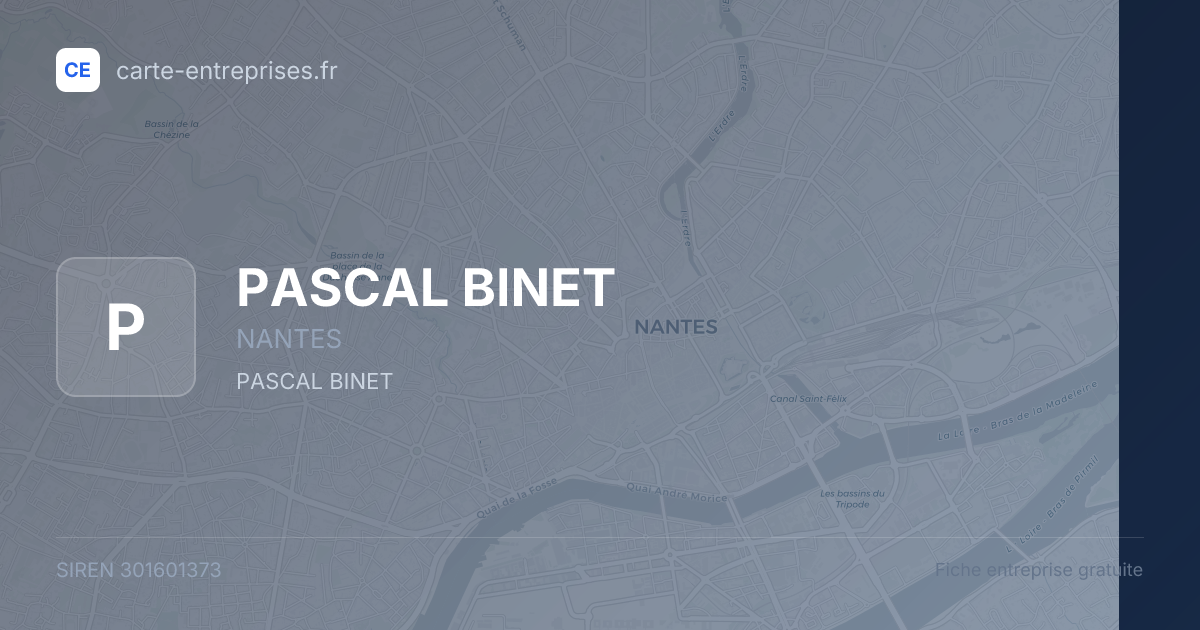 PASCAL BINET — 301601373 — fiche entreprise