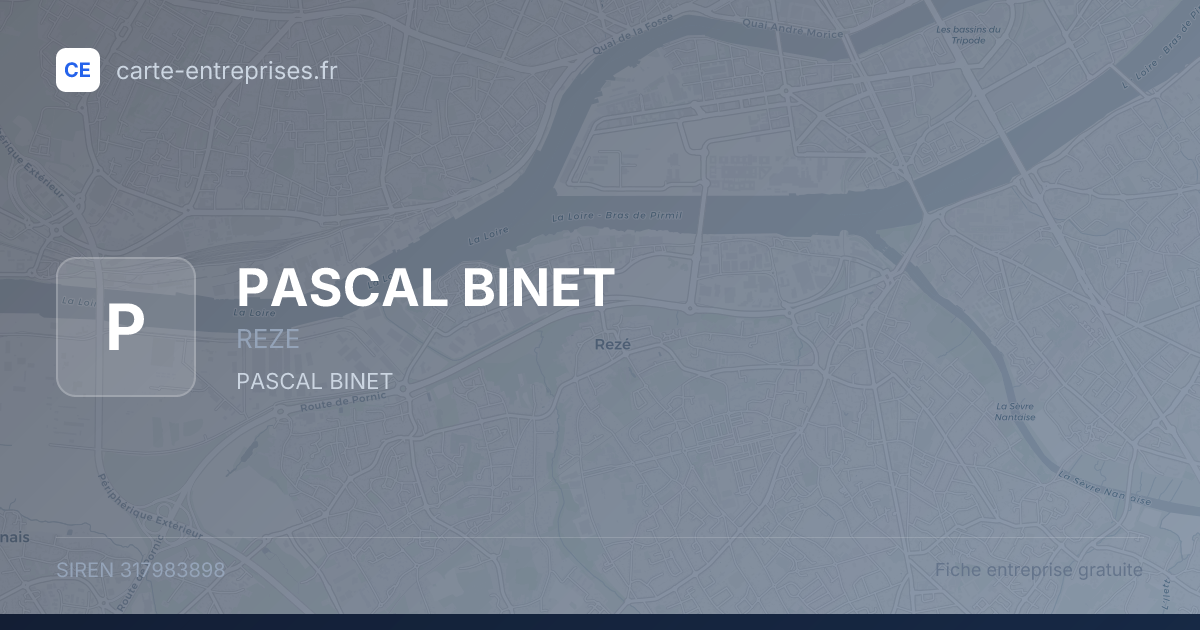 PASCAL BINET — 317983898 — fiche entreprise