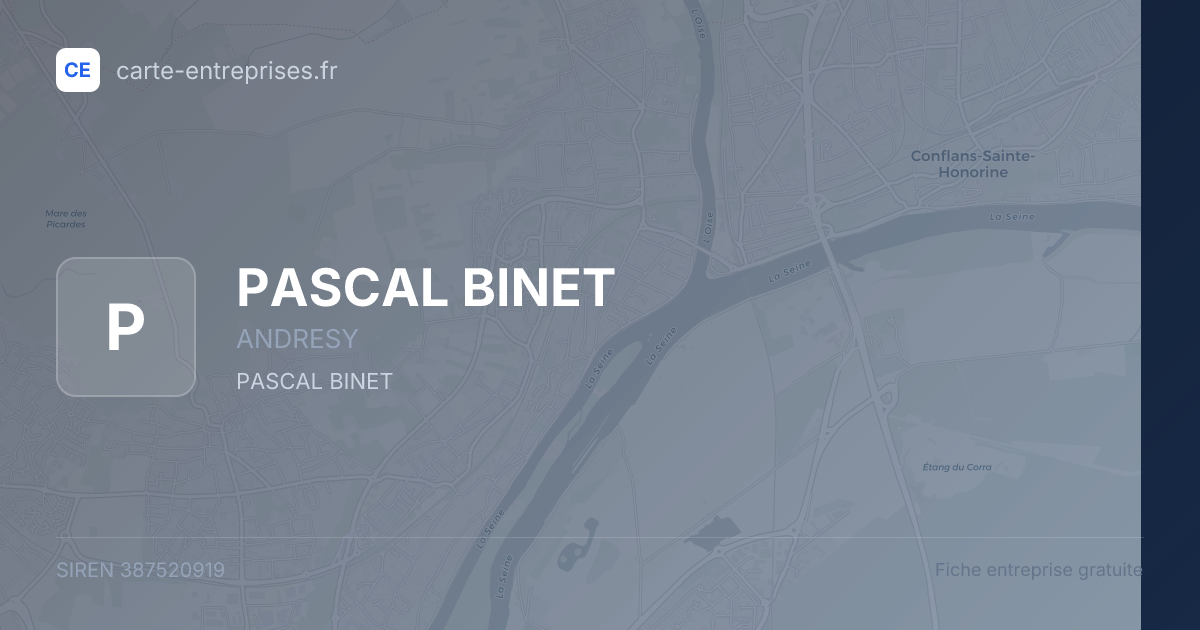 PASCAL BINET — 387520919 — fiche entreprise