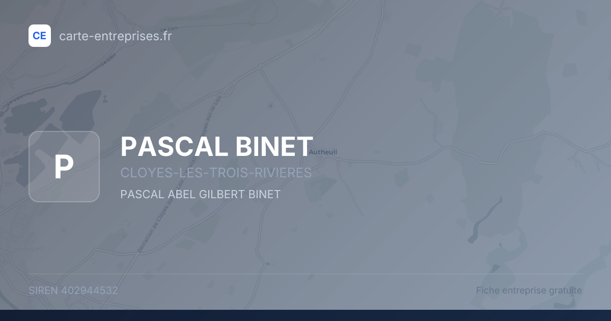 PASCAL BINET — 402944532 — fiche entreprise