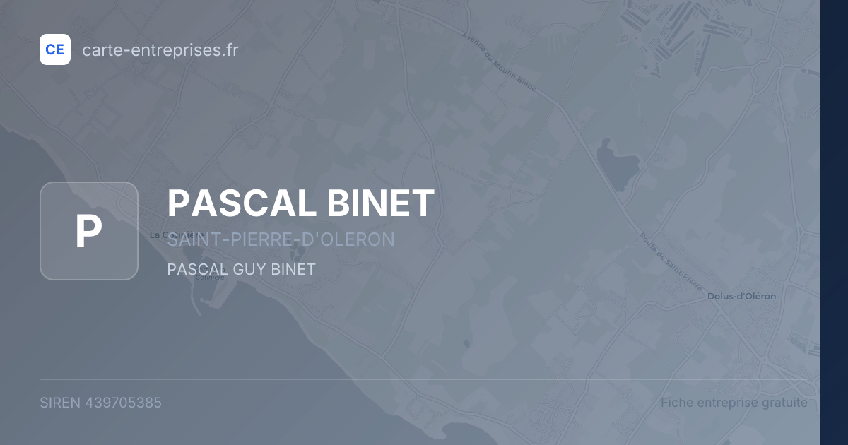 PASCAL BINET — 439705385 — fiche entreprise