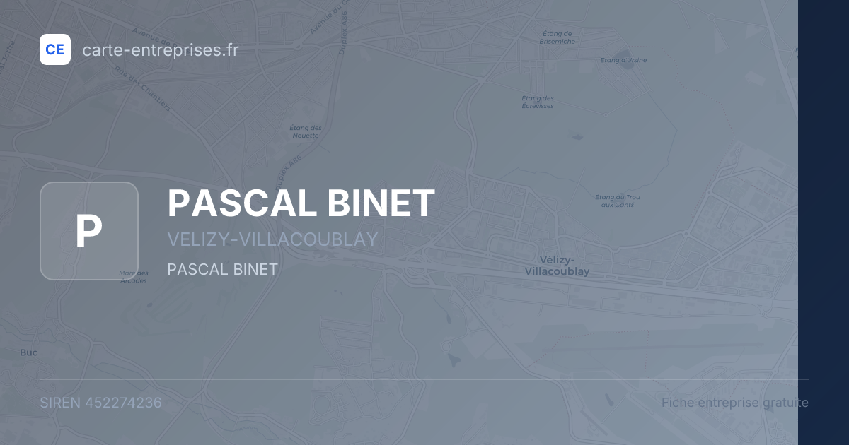 PASCAL BINET — 452274236 — fiche entreprise