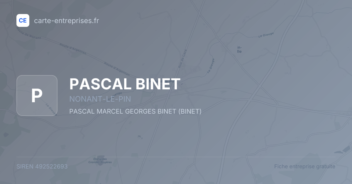 PASCAL BINET — 492522693 — fiche entreprise