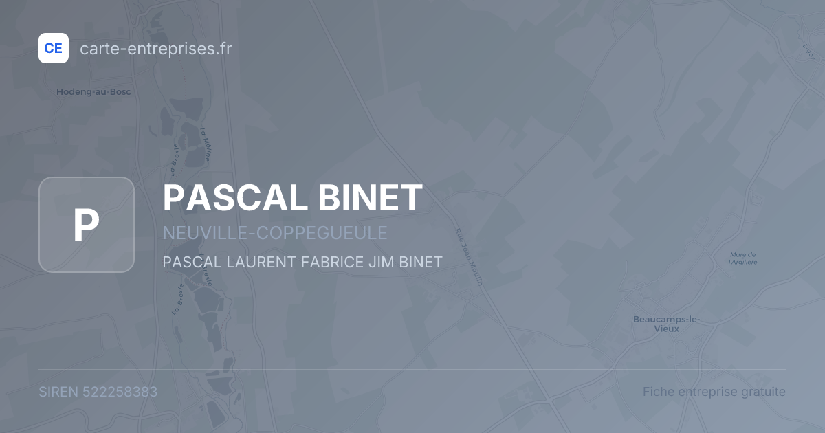 PASCAL BINET — 522258383 — fiche entreprise