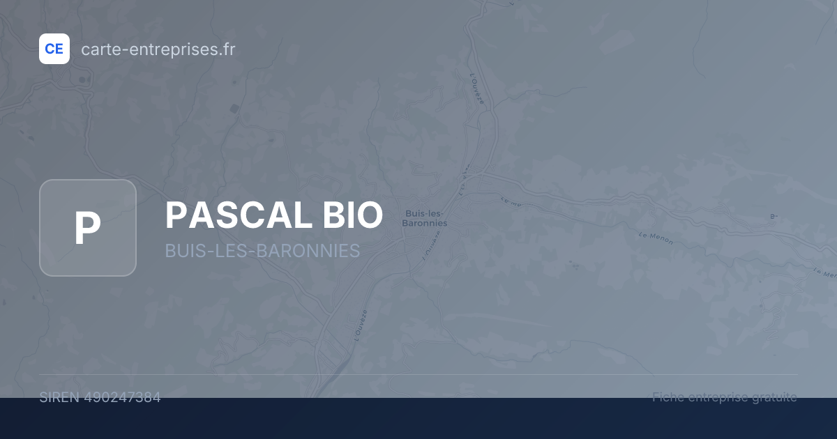 PASCAL BIO — 490247384 — fiche entreprise