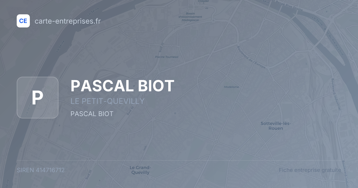 PASCAL BIOT — 414716712 — fiche entreprise