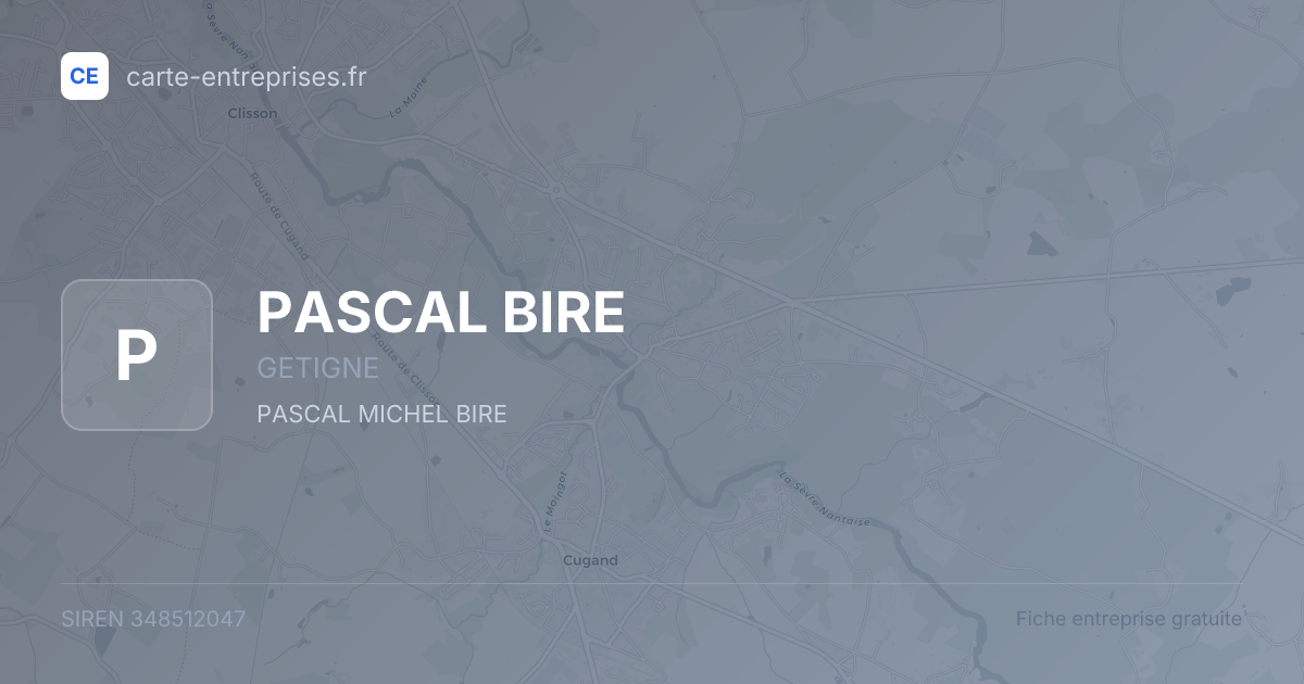 PASCAL BIRE — 348512047 — fiche entreprise