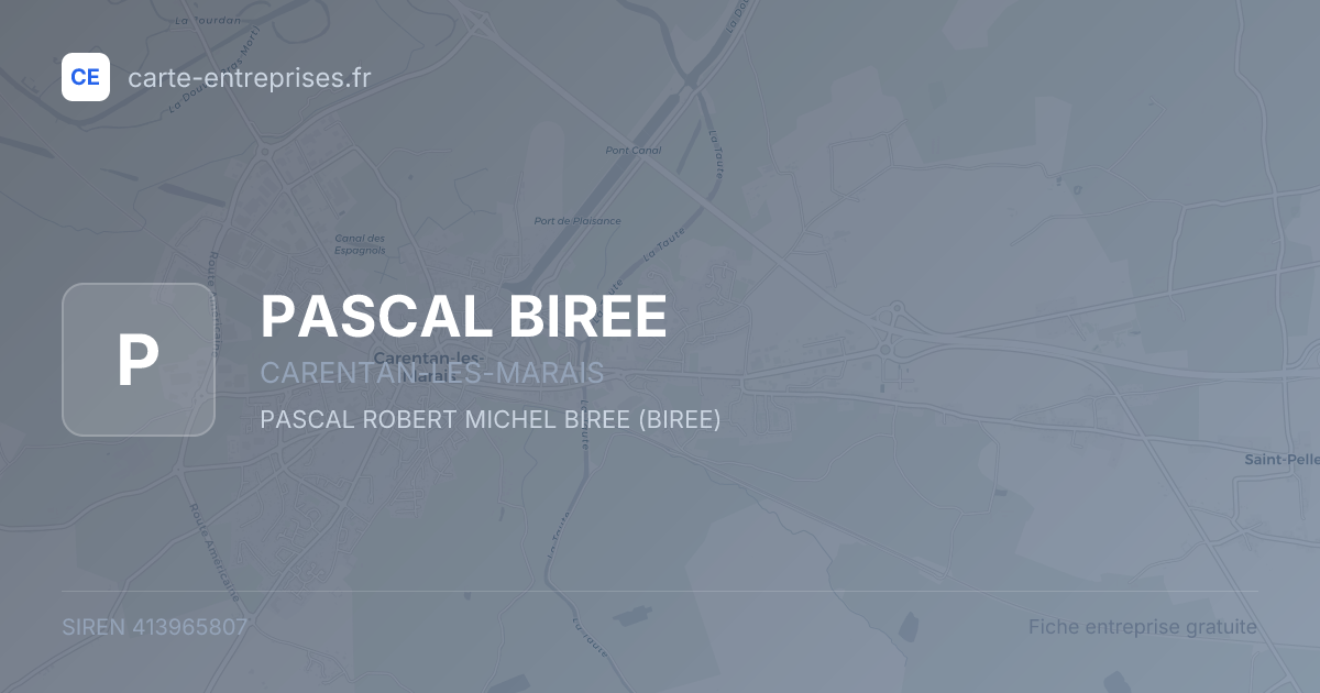PASCAL BIREE — 413965807 — fiche entreprise