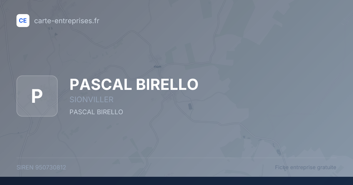 PASCAL BIRELLO — 950730812 — fiche entreprise