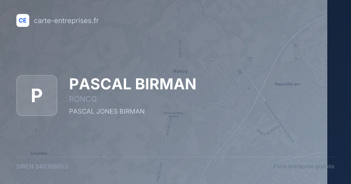 PASCAL BIRMAN — 340368653 — fiche entreprise
