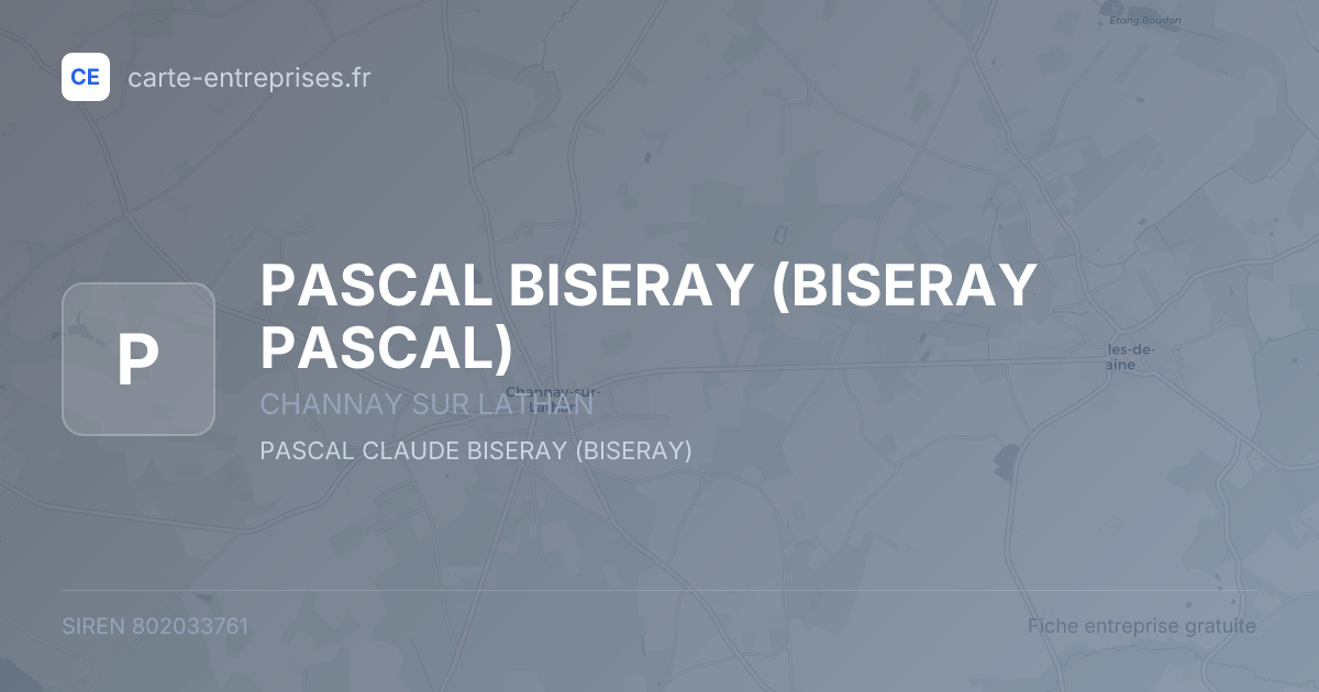 PASCAL BISERAY (BISERAY PASCAL) — 802033761 — fiche entreprise