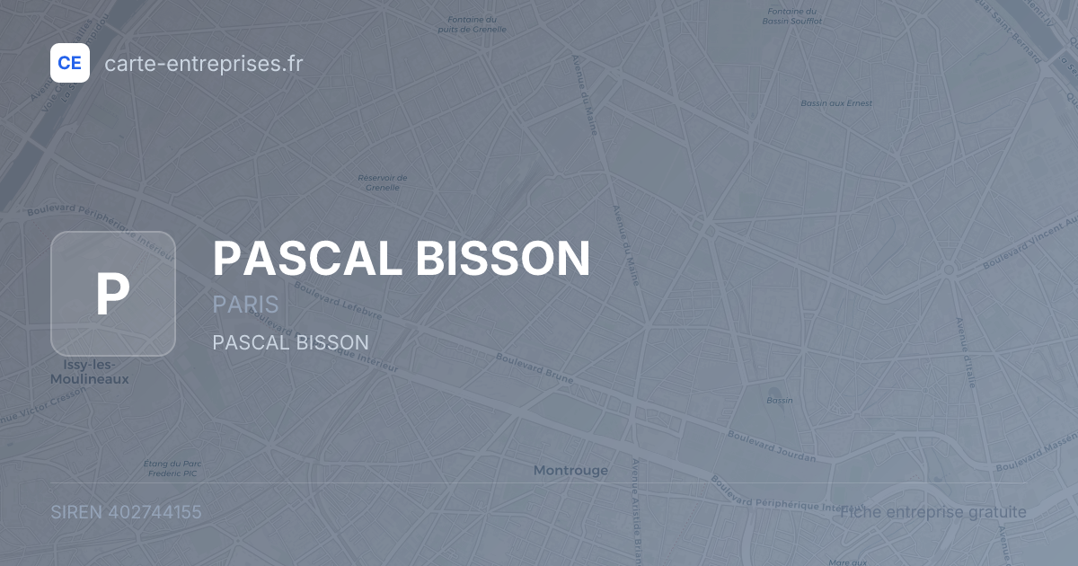 PASCAL BISSON — 402744155 — fiche entreprise