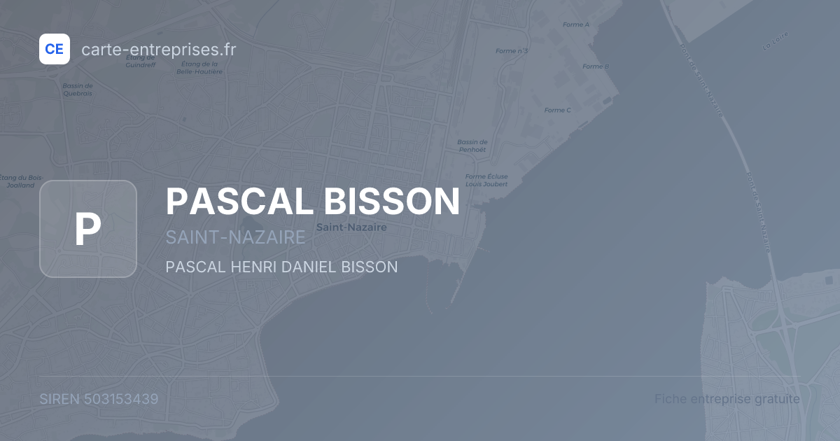 PASCAL BISSON — 503153439 — fiche entreprise