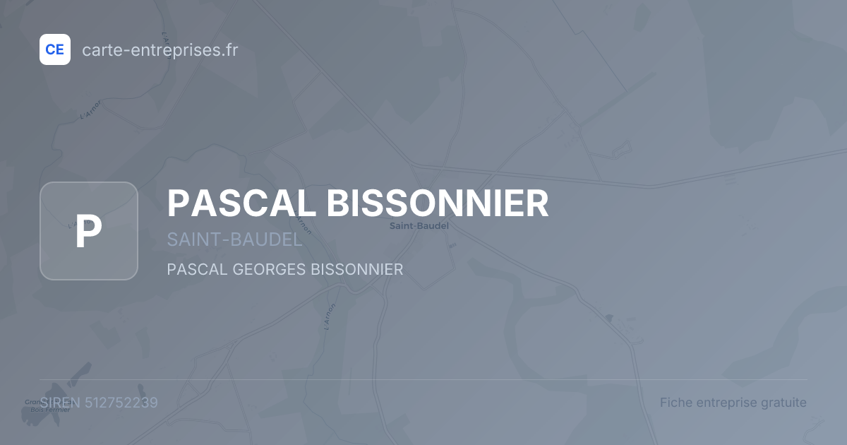PASCAL BISSONNIER — 512752239 — fiche entreprise