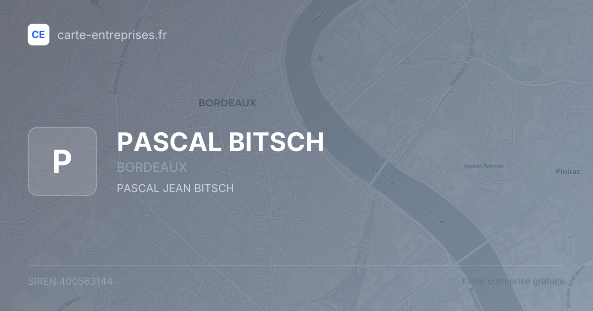 PASCAL BITSCH — 400563144 — fiche entreprise