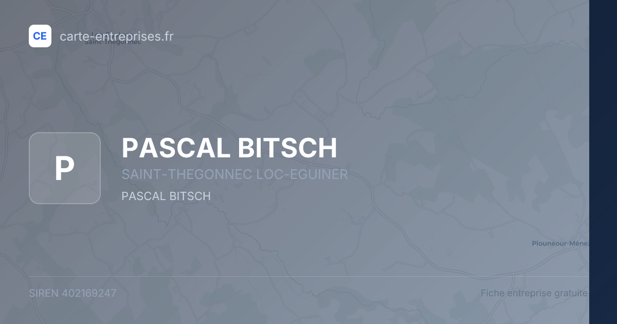 PASCAL BITSCH — 402169247 — fiche entreprise