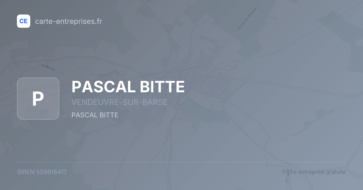 PASCAL BITTE — 509916417 — fiche entreprise