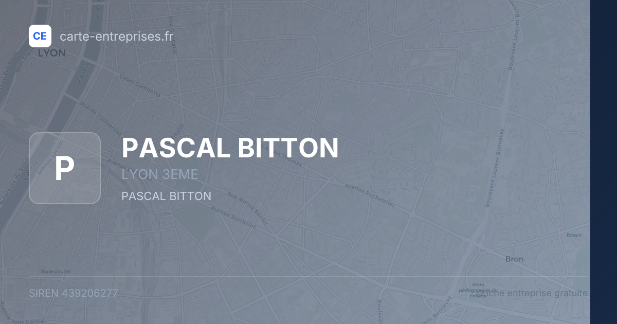 PASCAL BITTON — 439206277 — fiche entreprise