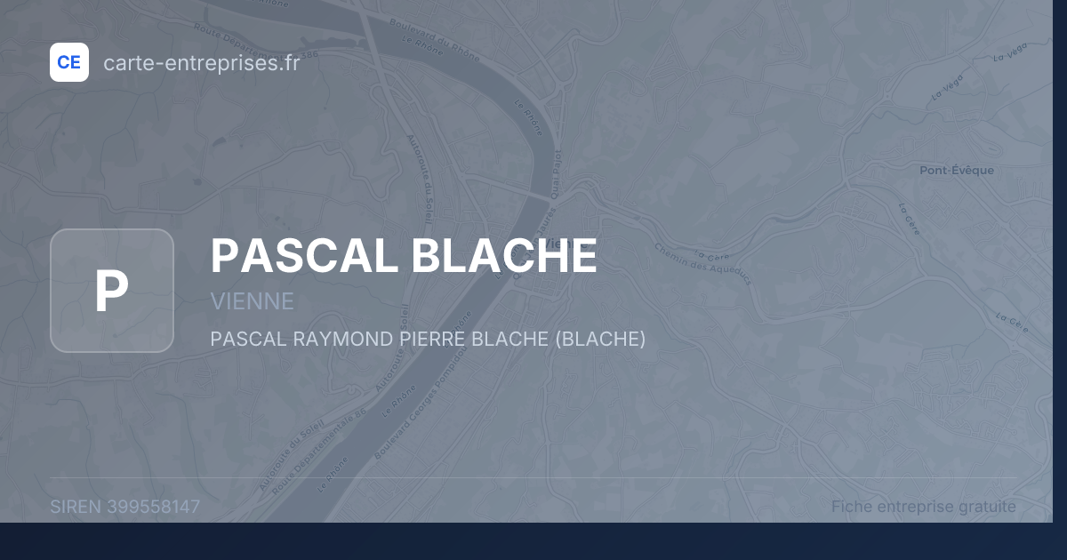 PASCAL BLACHE — 399558147 — fiche entreprise