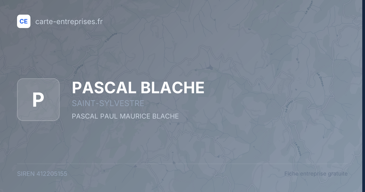 PASCAL BLACHE — 412205155 — fiche entreprise