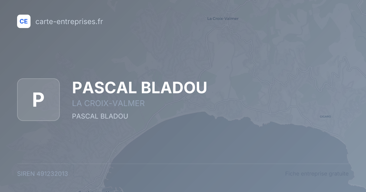 PASCAL BLADOU — 491232013 — fiche entreprise