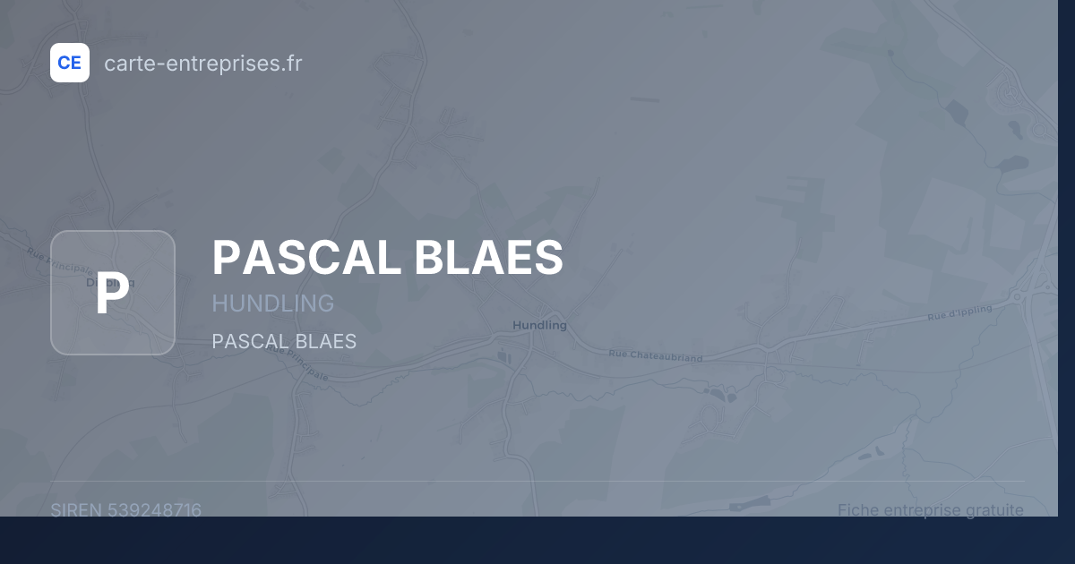 PASCAL BLAES — 539248716 — fiche entreprise