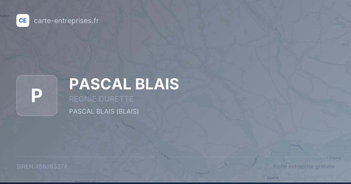 PASCAL BLAIS — 488863374 — fiche entreprise