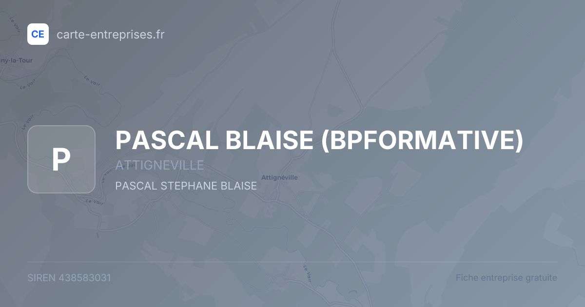 PASCAL BLAISE (BPFORMATIVE) — 438583031 — fiche entreprise