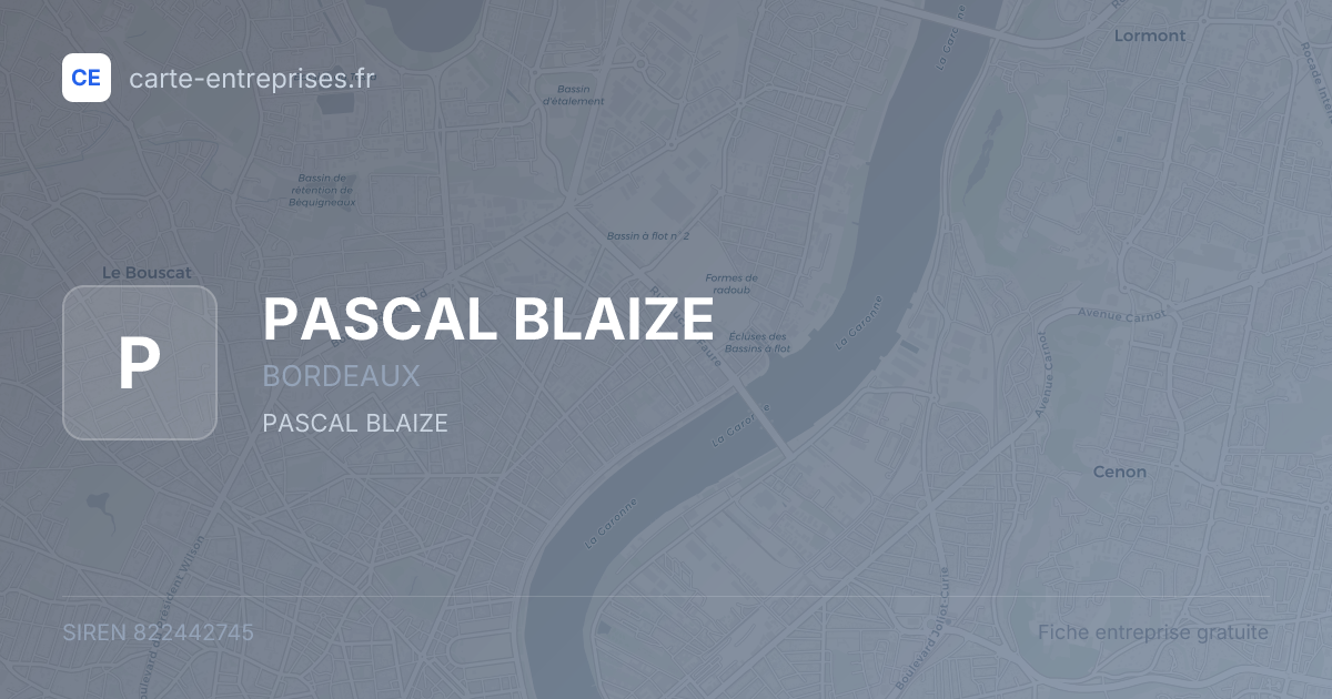 PASCAL BLAIZE — 822442745 — fiche entreprise