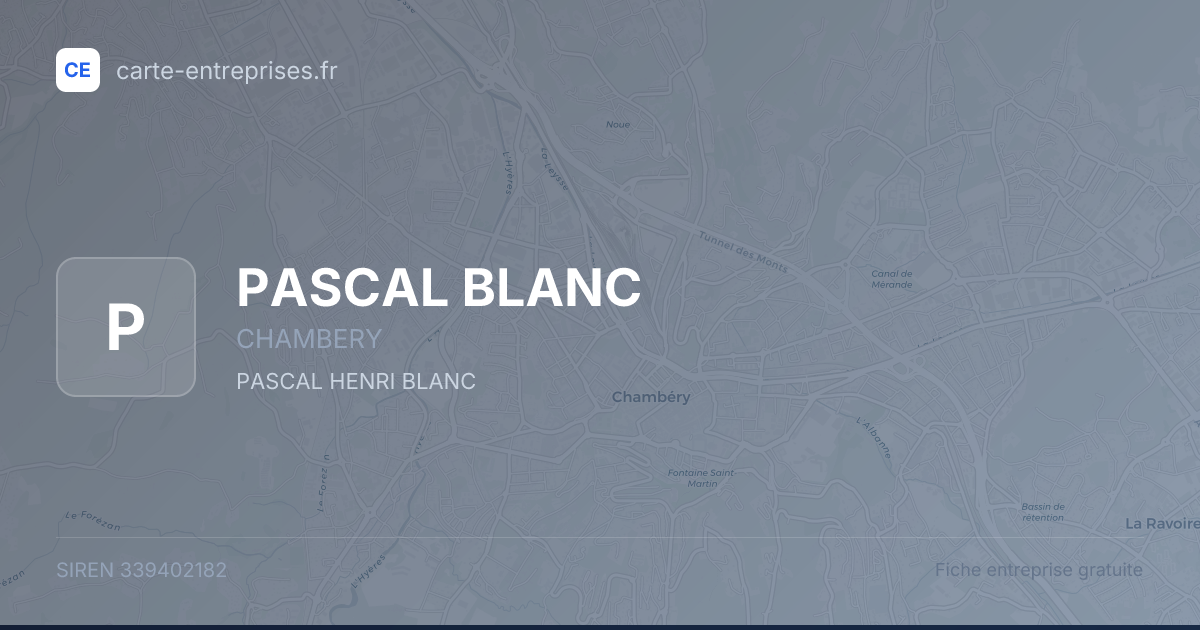 PASCAL BLANC — 339402182 — fiche entreprise
