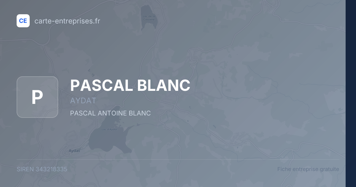 PASCAL BLANC — 343218335 — fiche entreprise