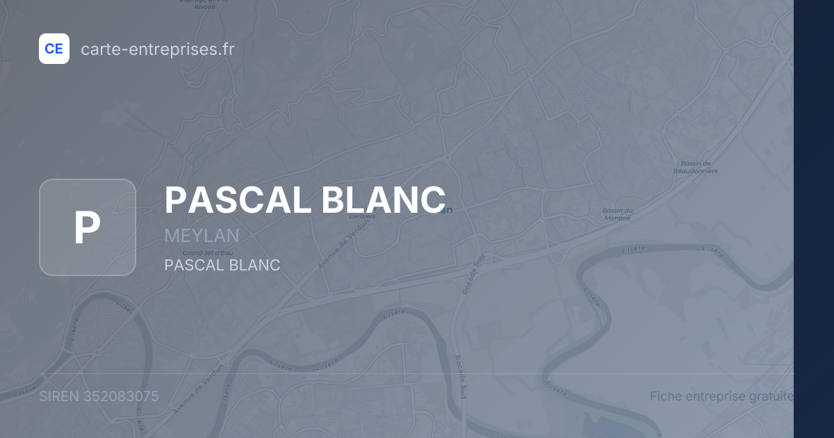 PASCAL BLANC — 352083075 — fiche entreprise