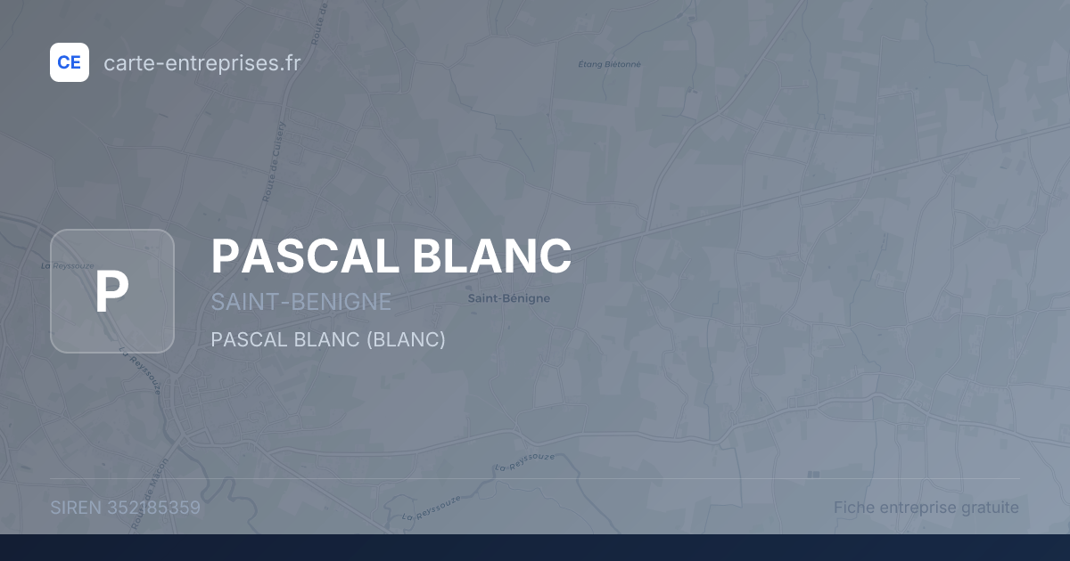 PASCAL BLANC — 352185359 — fiche entreprise