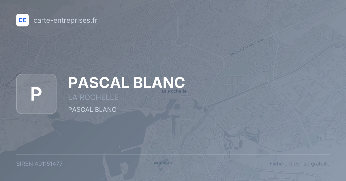 PASCAL BLANC — 401151477 — fiche entreprise