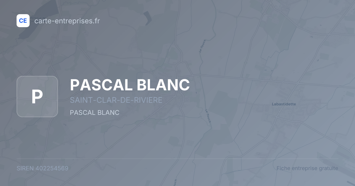 PASCAL BLANC — 402254569 — fiche entreprise
