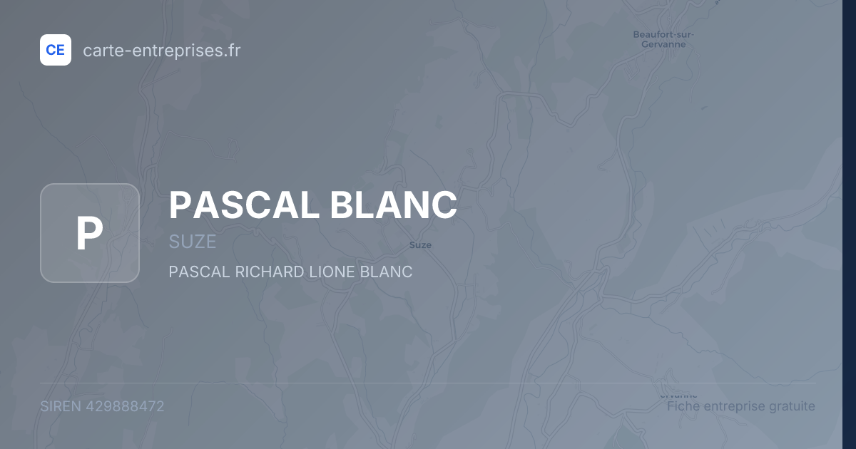 PASCAL BLANC — 429888472 — fiche entreprise