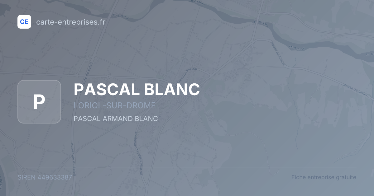PASCAL BLANC — 449633387 — fiche entreprise