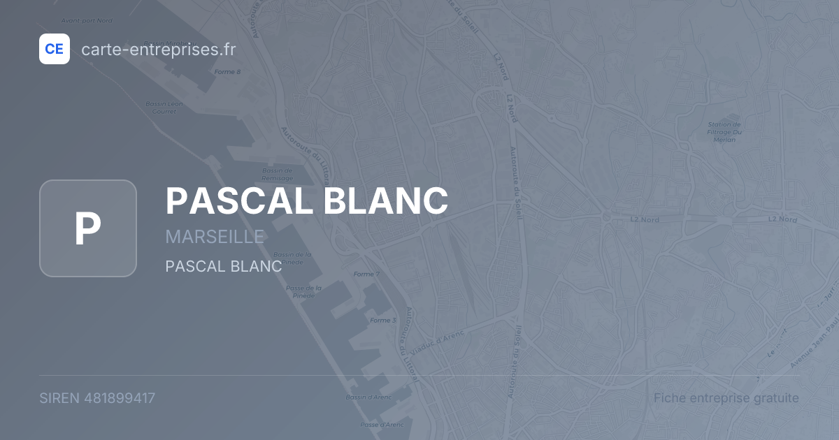 PASCAL BLANC — 481899417 — fiche entreprise