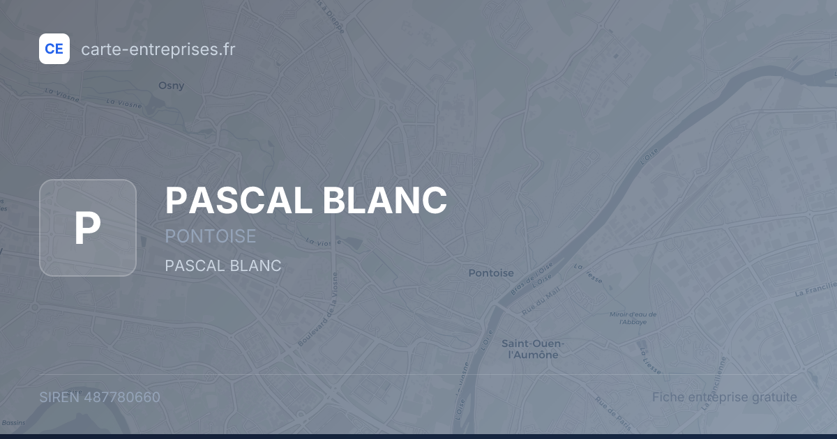 PASCAL BLANC — 487780660 — fiche entreprise