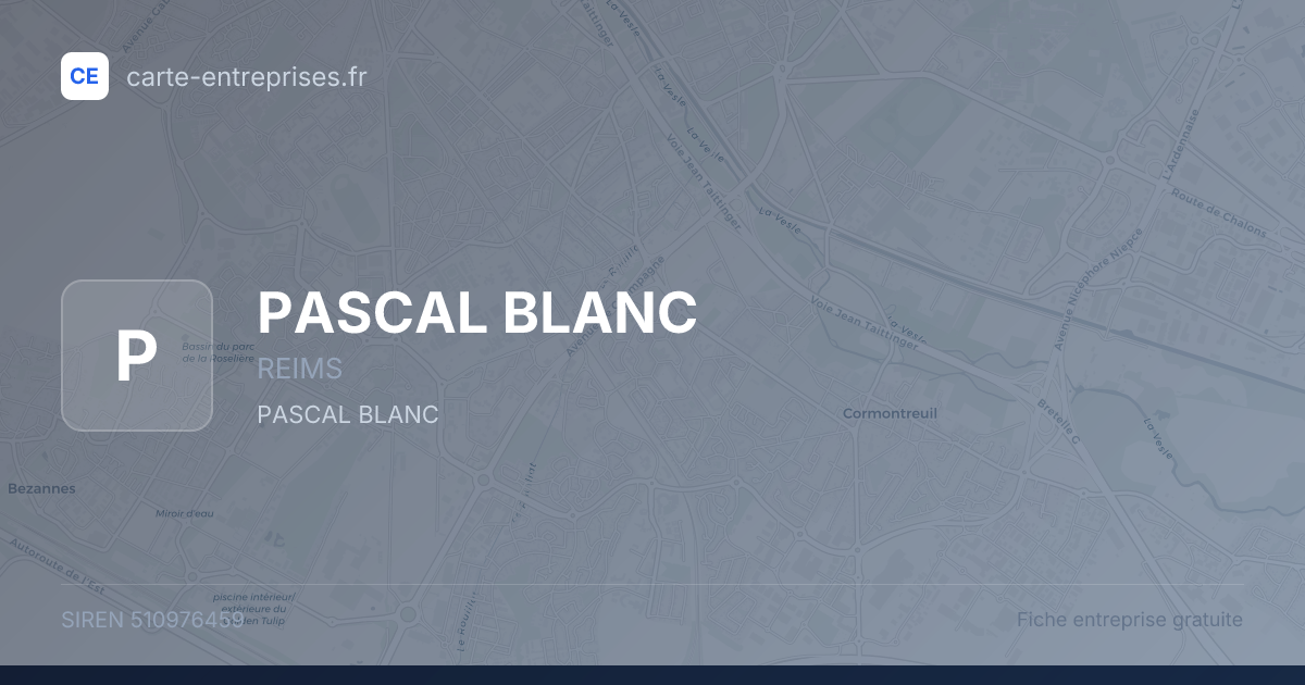 PASCAL BLANC — 510976459 — fiche entreprise