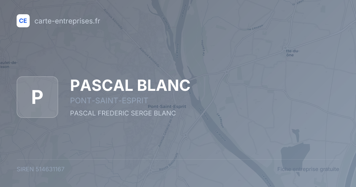 PASCAL BLANC — 514631167 — fiche entreprise