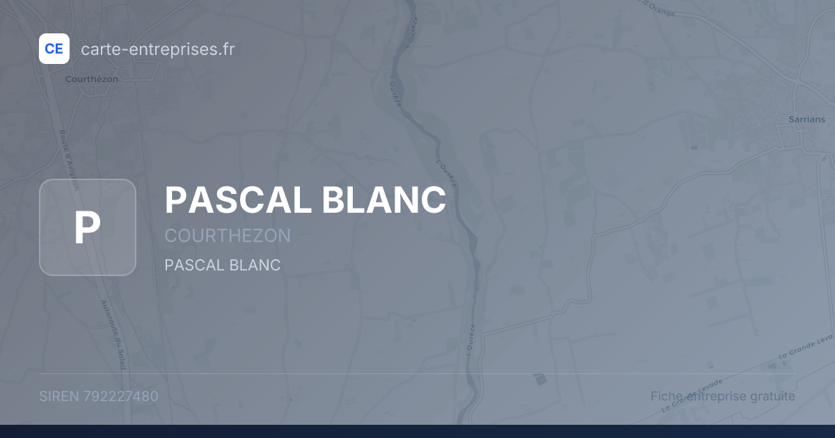 PASCAL BLANC — 792227480 — fiche entreprise