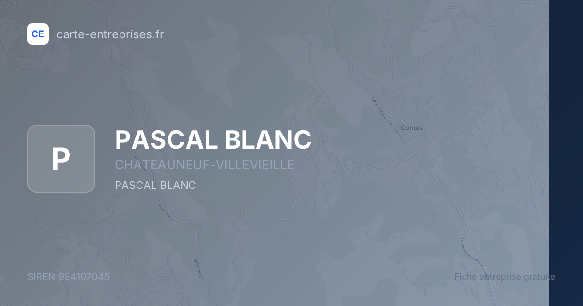 PASCAL BLANC — 984107045 — fiche entreprise