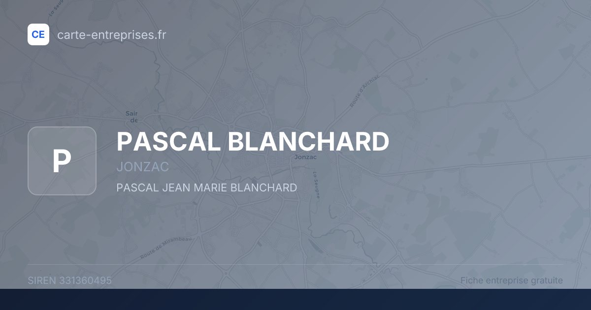 PASCAL BLANCHARD — 331360495 — fiche entreprise